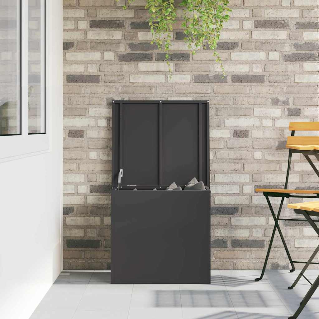 Have opbevaringspude kasse Stål 55 x 50,5 x 50 cm 117 L Sort