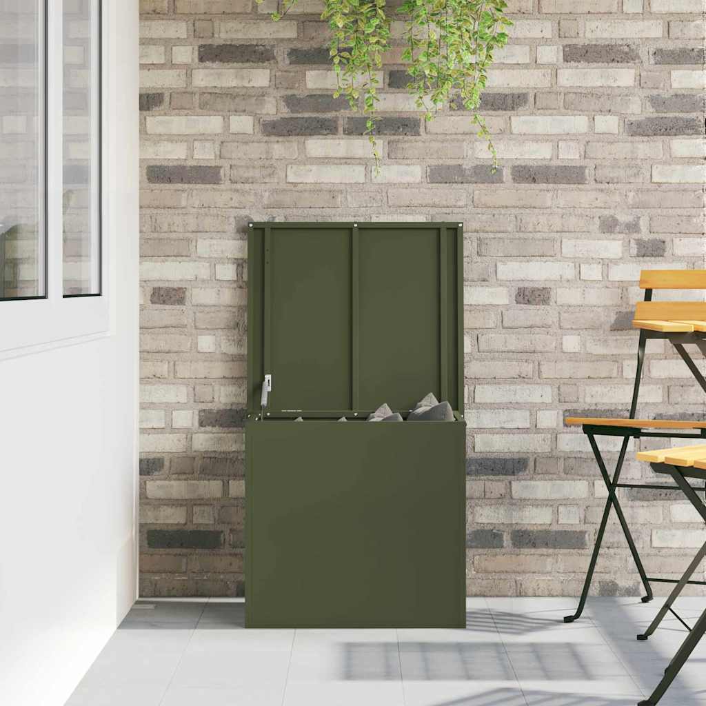 Have opbevaringspude kasse Stål 55 x 50,5 x 50 cm Oliven grøn