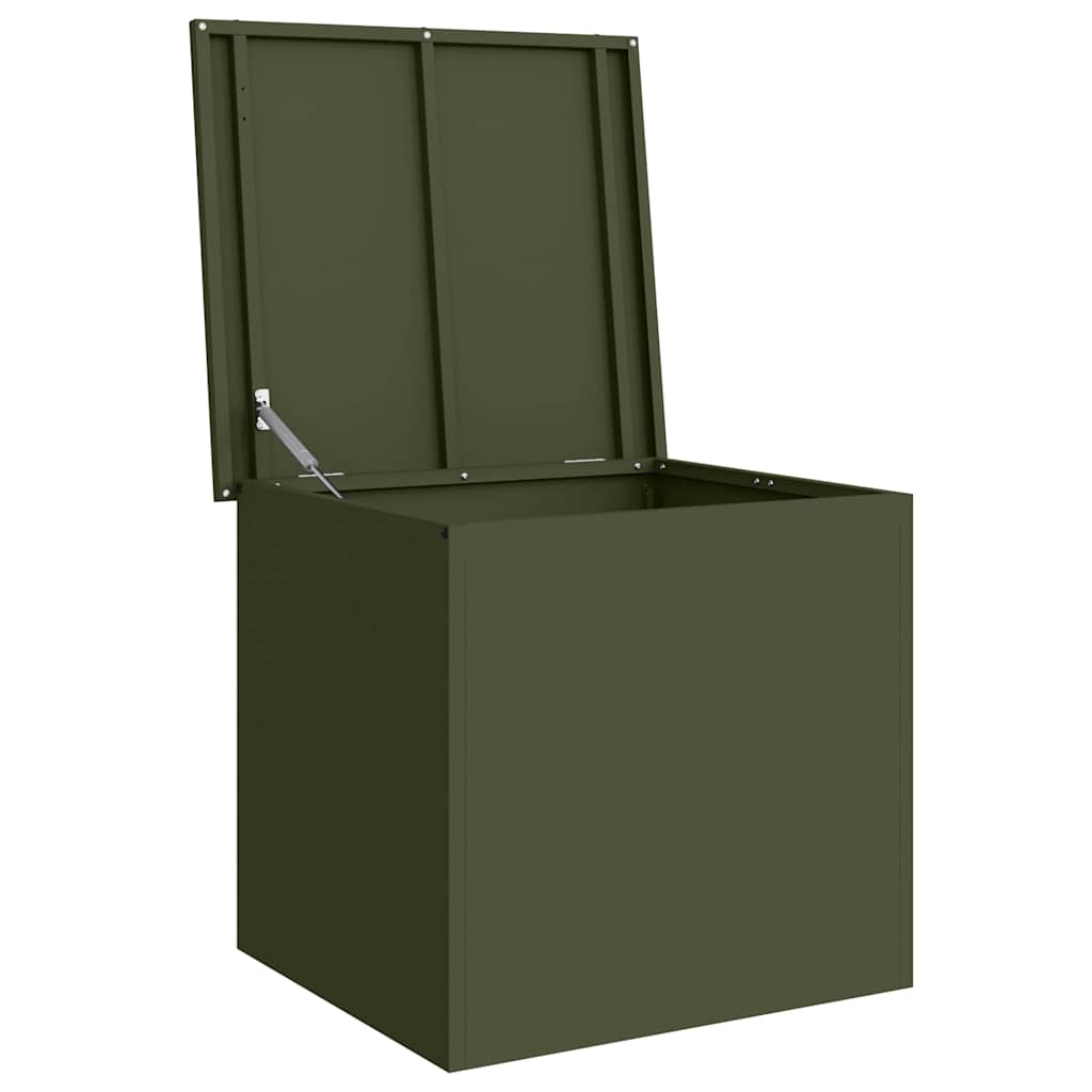 Have opbevaringspude kasse Stål 55 x 50,5 x 50 cm Oliven grøn