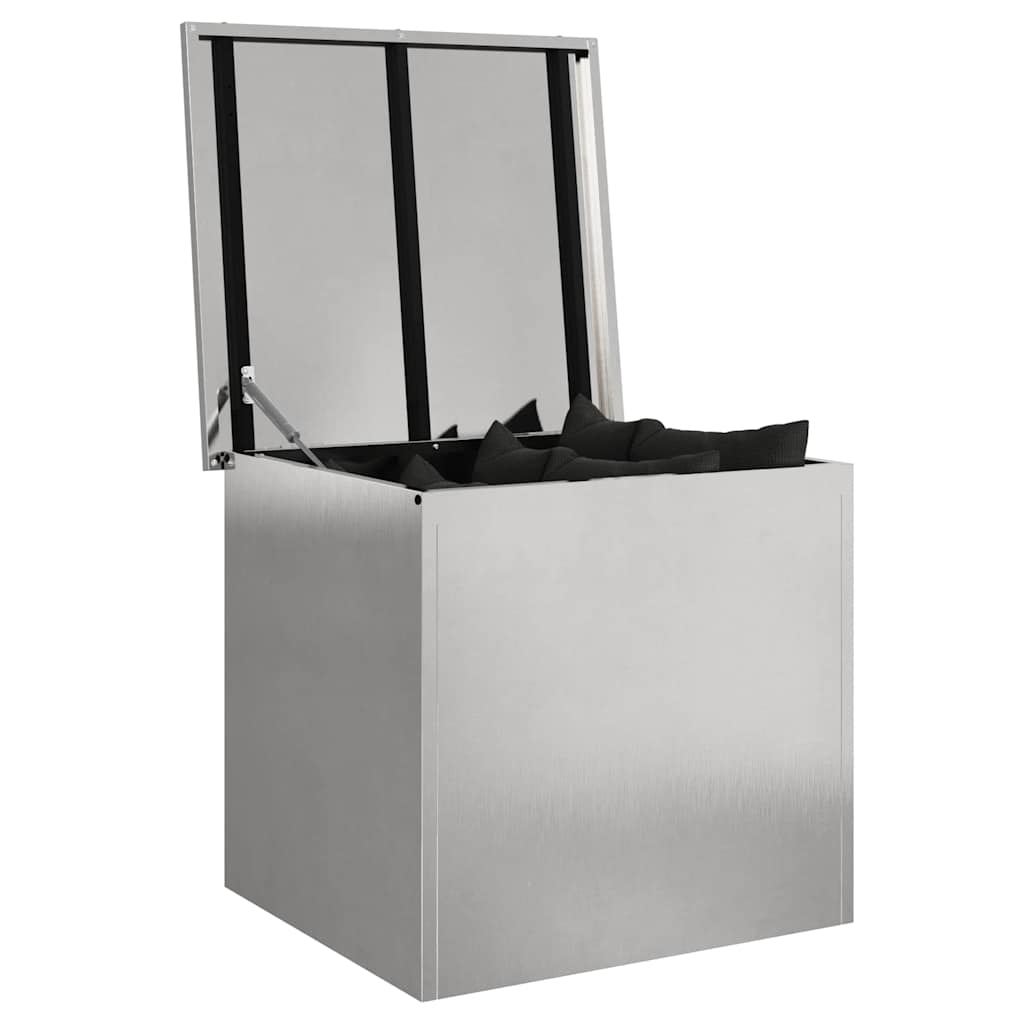 Have opbevaringspude kasse Stål 55 x 50,5 x 50 cm Sølv