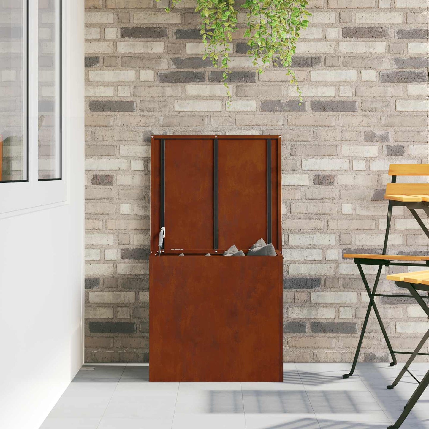 Have opbevaringspude kasse Stål 55 x 50,5 x 50 cm 220 Rusten