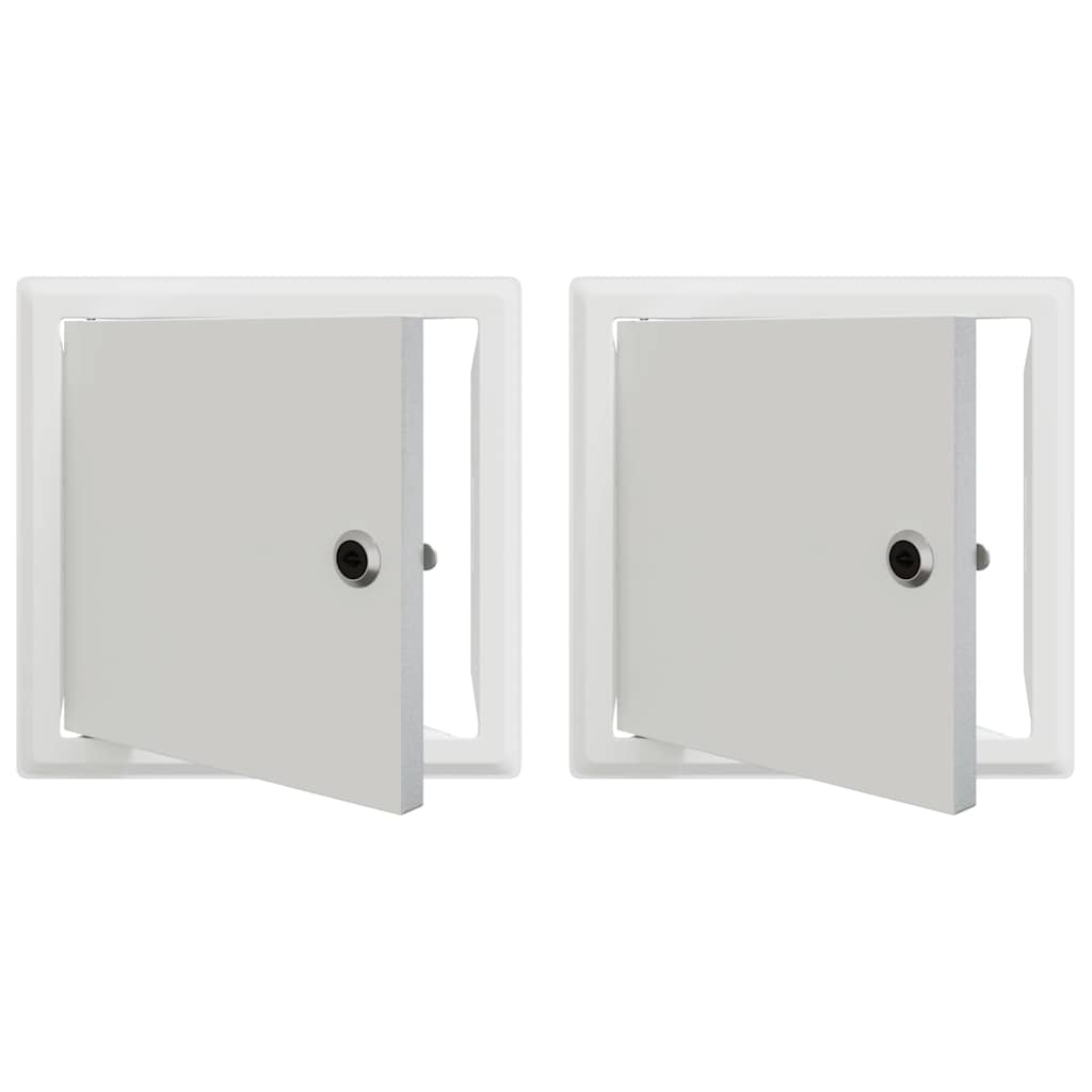 Adgangspanel 2 pcs Hvid 23 x 23 x 3 cm Stål