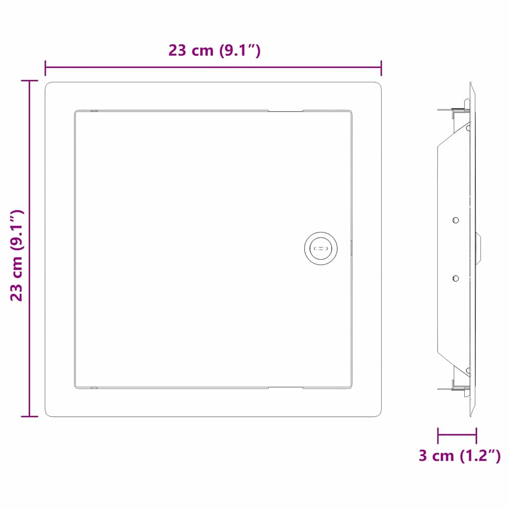 Adgangspanel 2 pcs Hvid 23 x 23 x 3 cm Stål