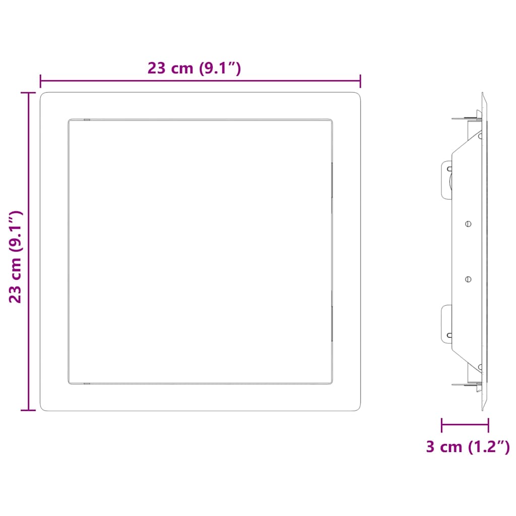 Adgangspanel 2 pcs Hvid 23 x 23 x 3 cm Stål