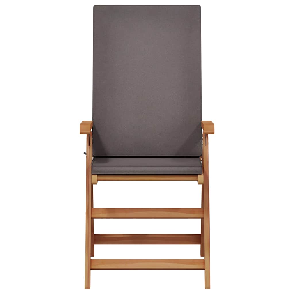 Have Stol 6 stk. Brun og grå Massiv Teaktræ