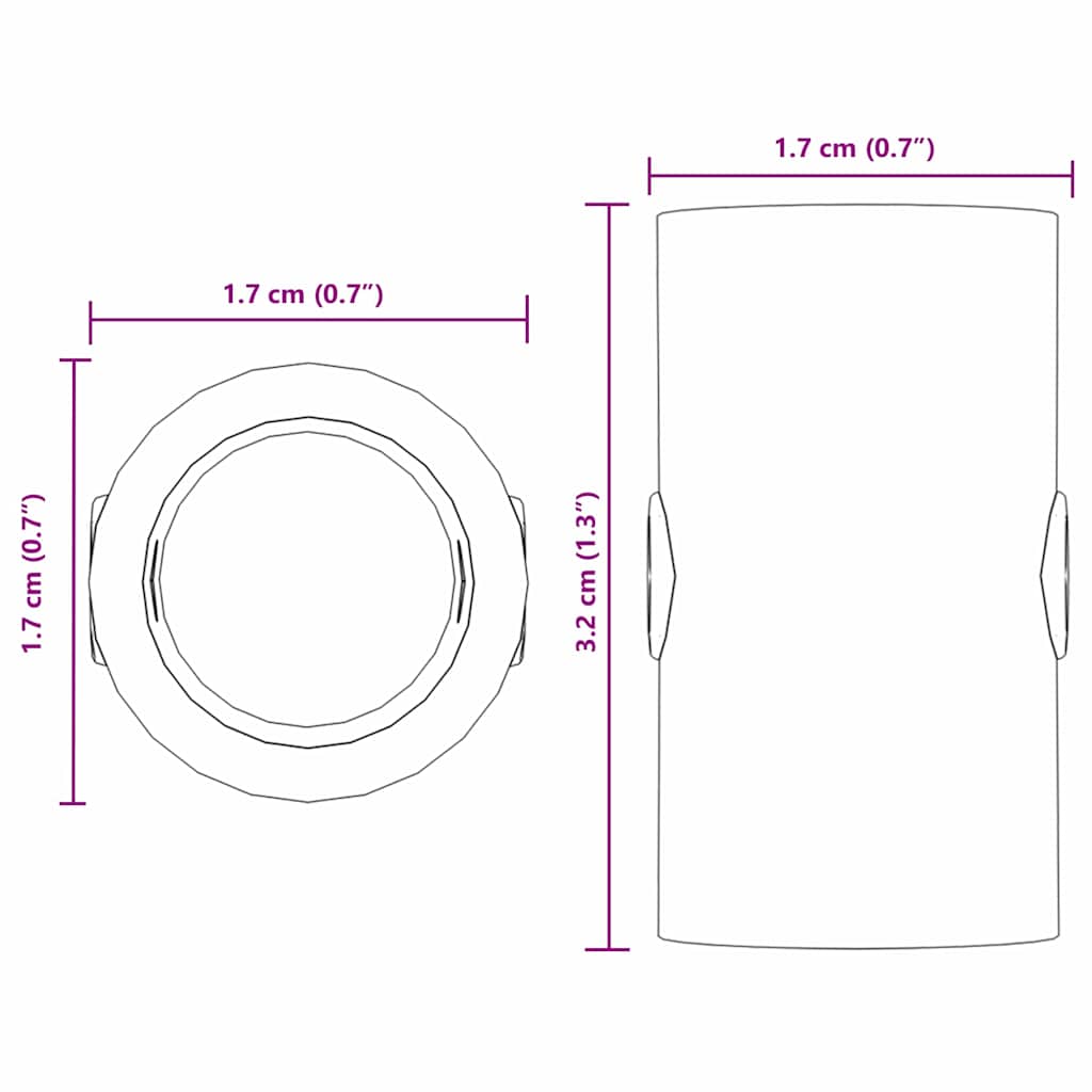 Fodboldbord Stopper 10 pcs Sort 1,7 x 1,7 x 3,2 cm PP