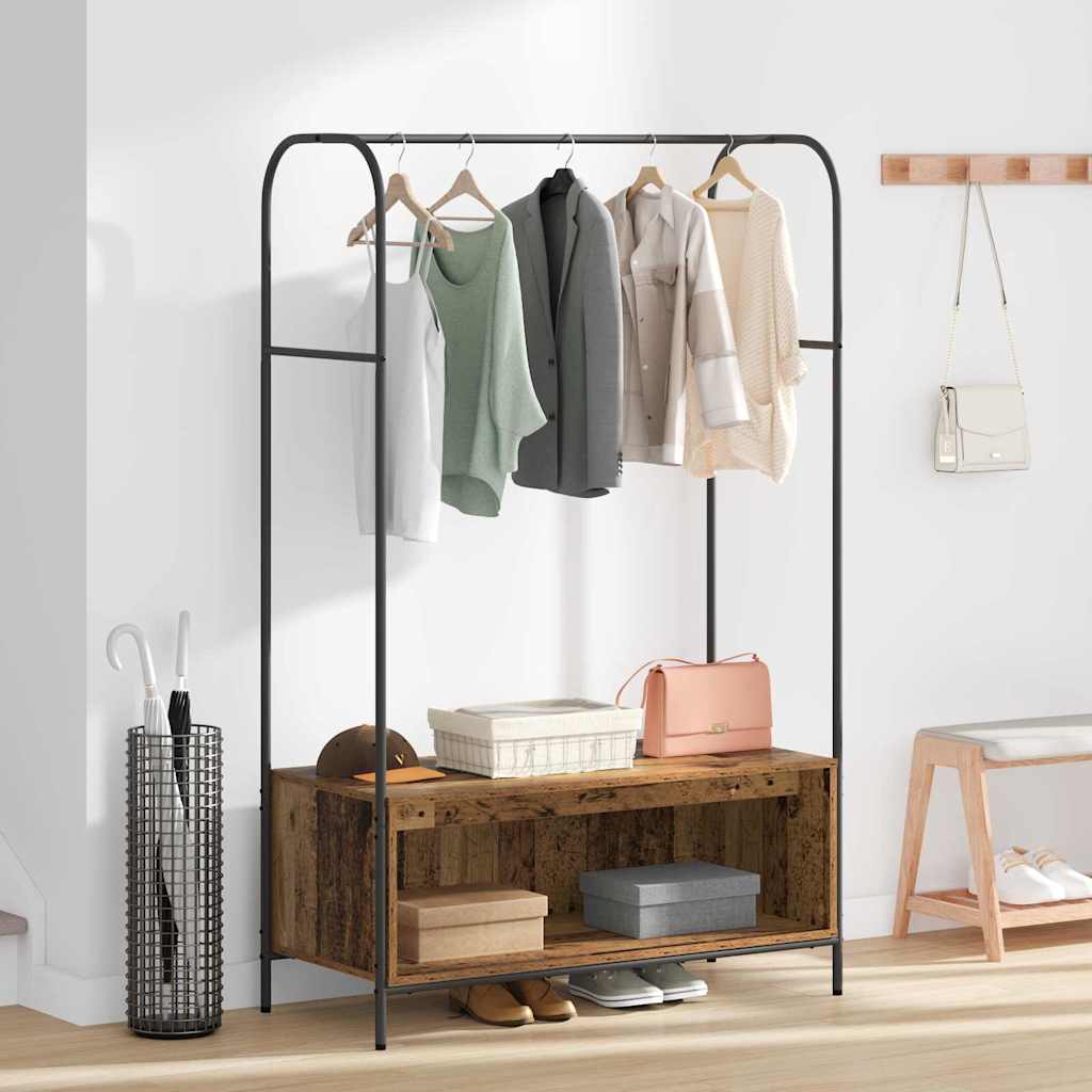 Tøjstativ Brun eg 100 x 44 x 160 cm Konstrueret træ