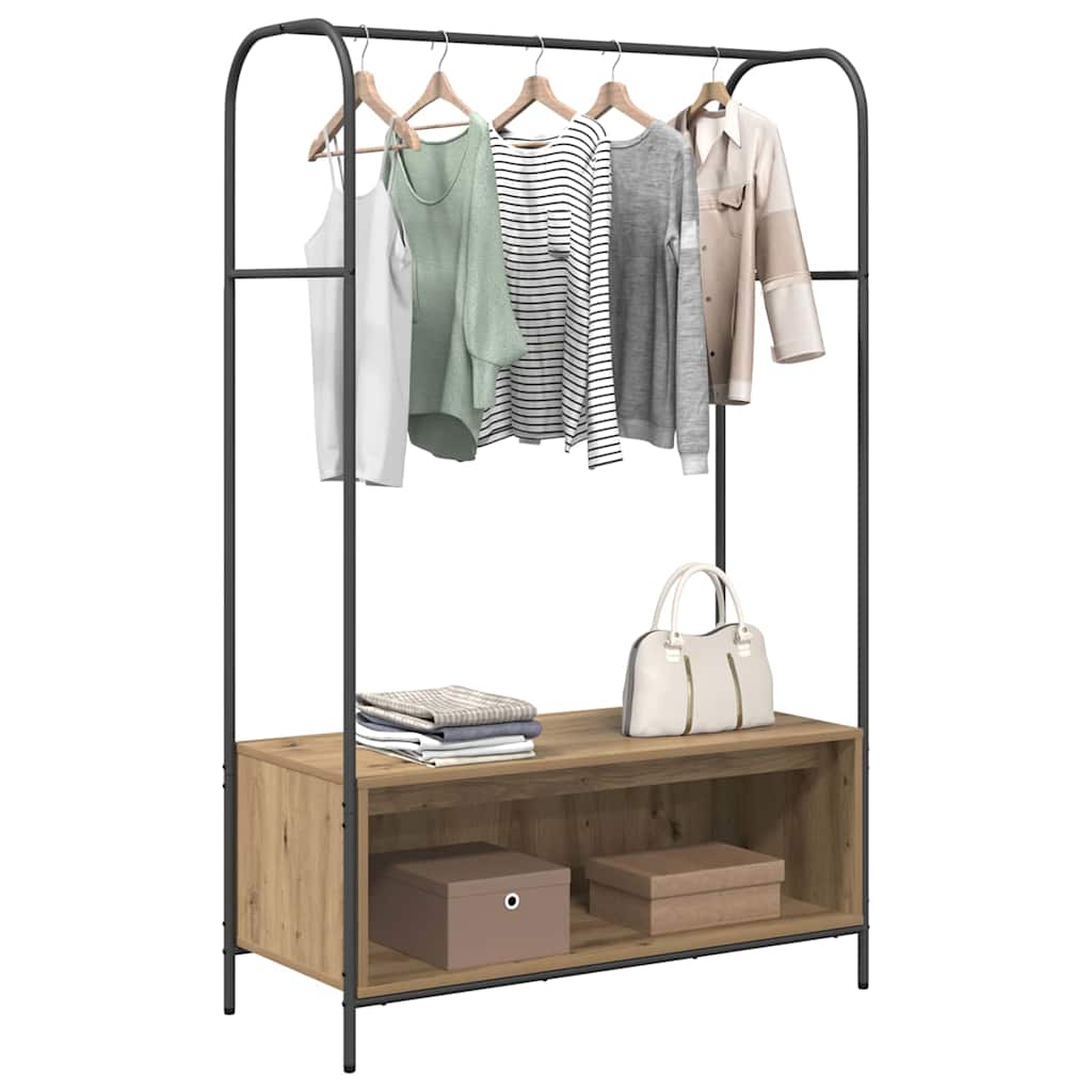 Tøjstativ Brun eg 100 x 44 x 160 cm Konstrueret træ