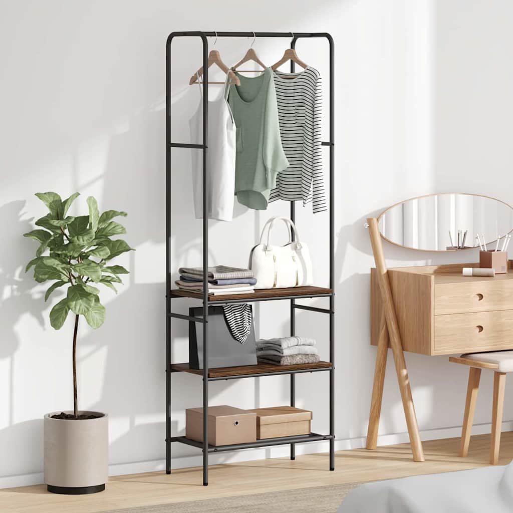 Tøjstativ Røget eg 60 x 30 x 171 cm Konstrueret træ
