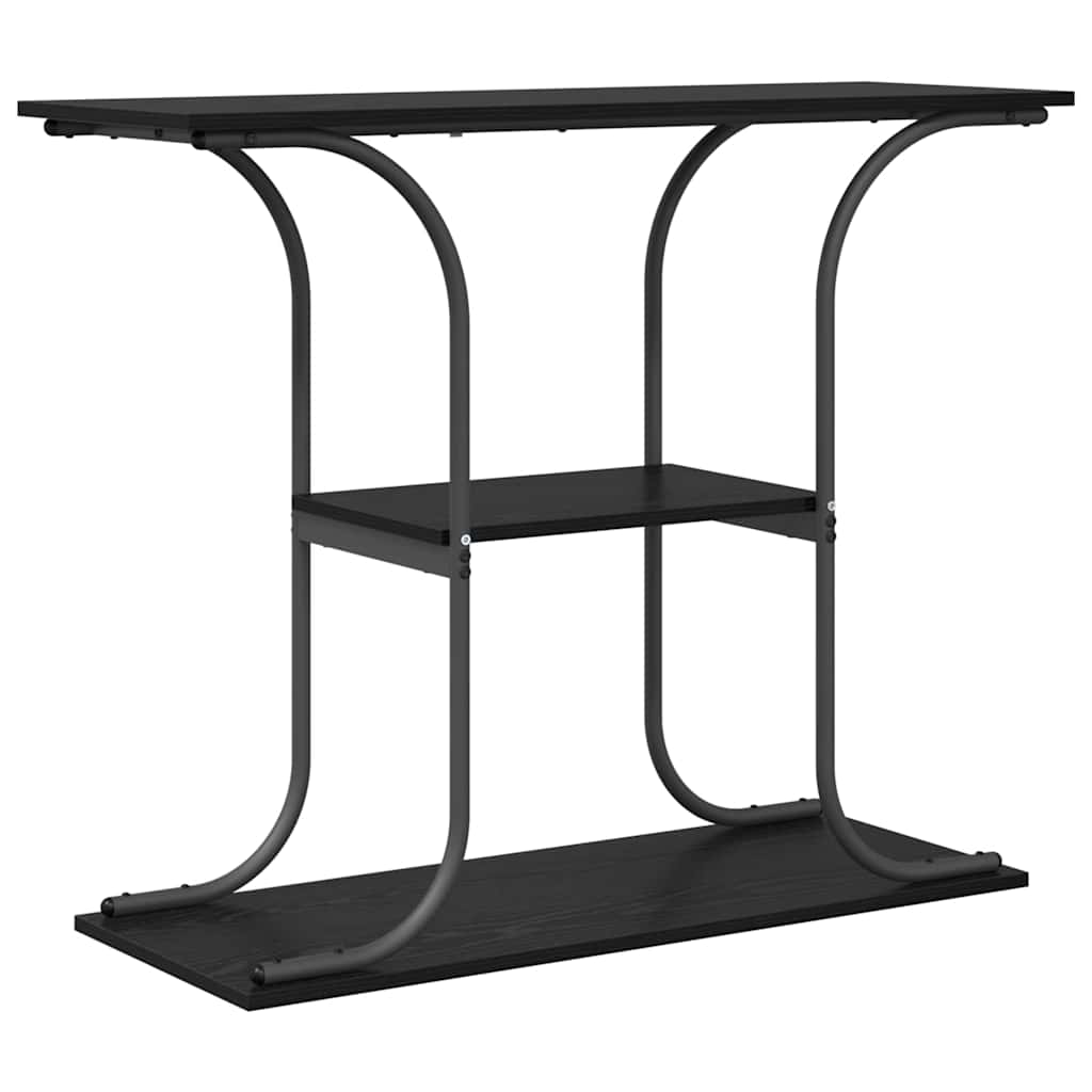 Konsolbord med hylde Sort eg 101 x 35 x 80,5 cm Konstrueret træ
