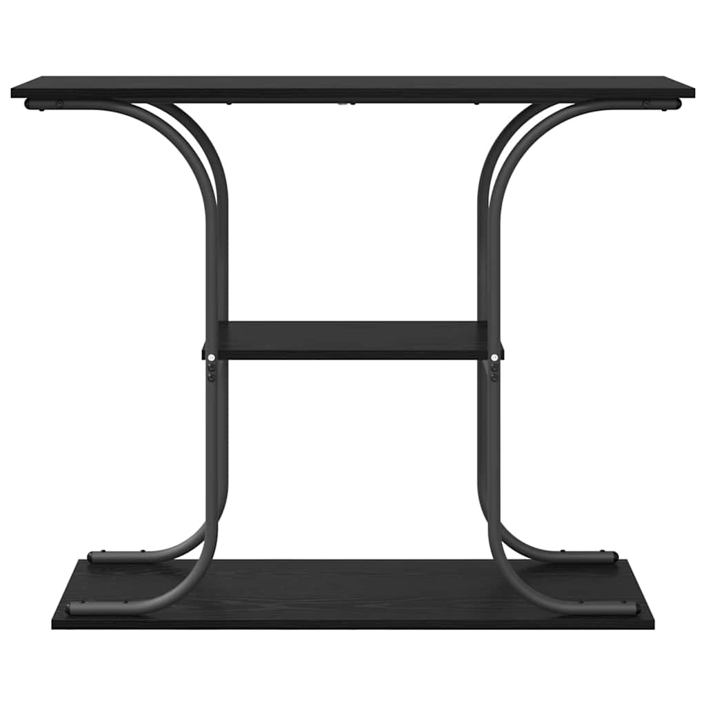 Konsolbord med hylde Sort eg 101 x 35 x 80,5 cm Konstrueret træ