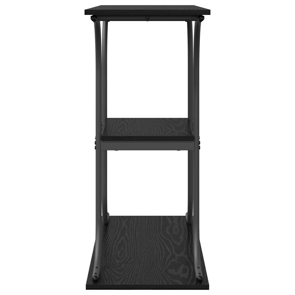 Konsolbord med hylde Sort eg 101 x 35 x 80,5 cm Konstrueret træ