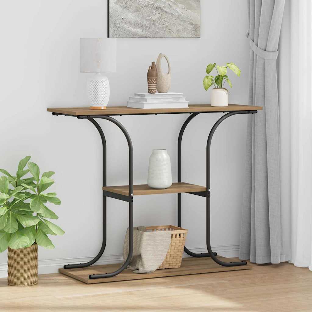 Konsolbord Artisan Egetræ 101 x 35 x 80,5 cm Konstrueret træ