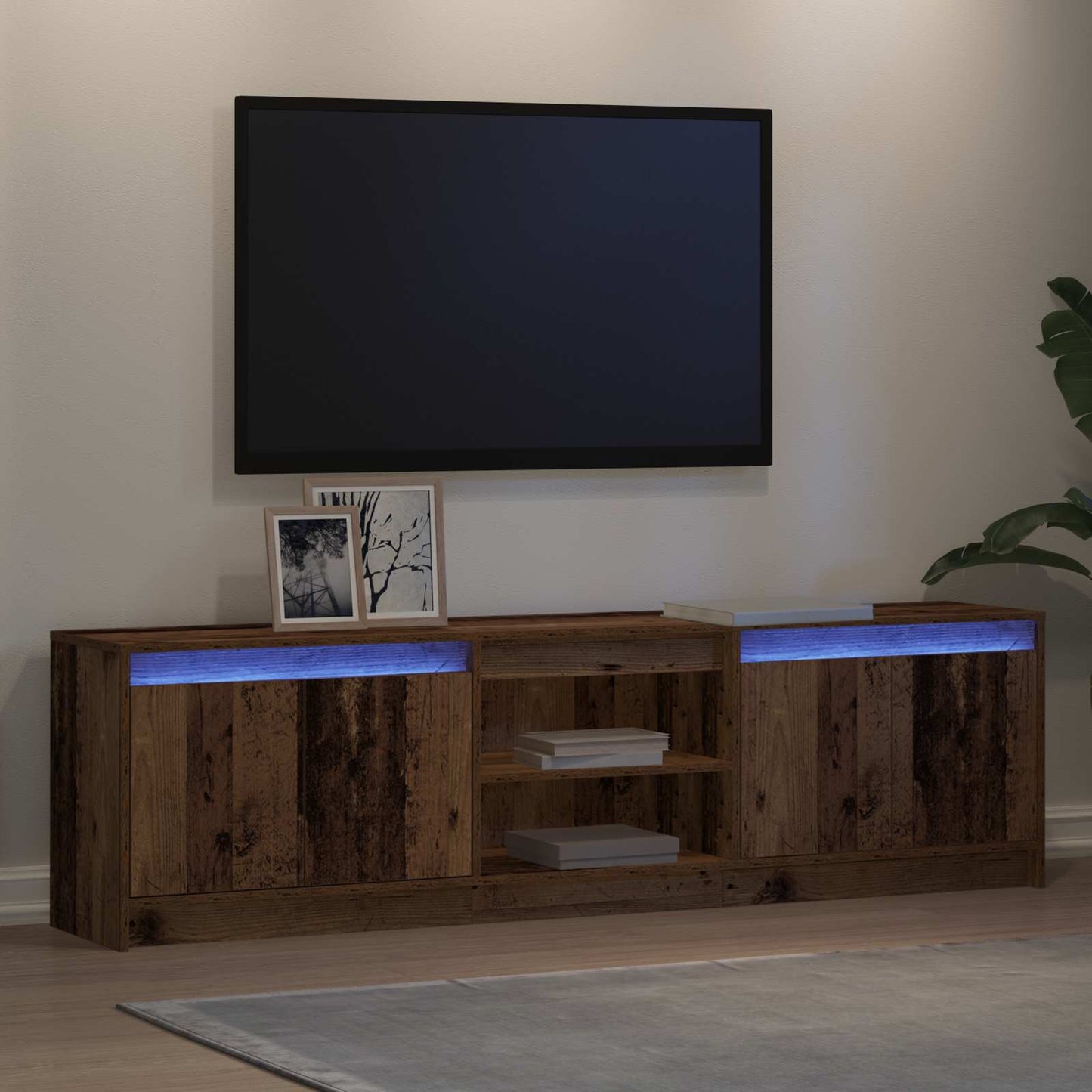 TV Enheder 180 x 34 x 50 cm Brun Konstrueret træ