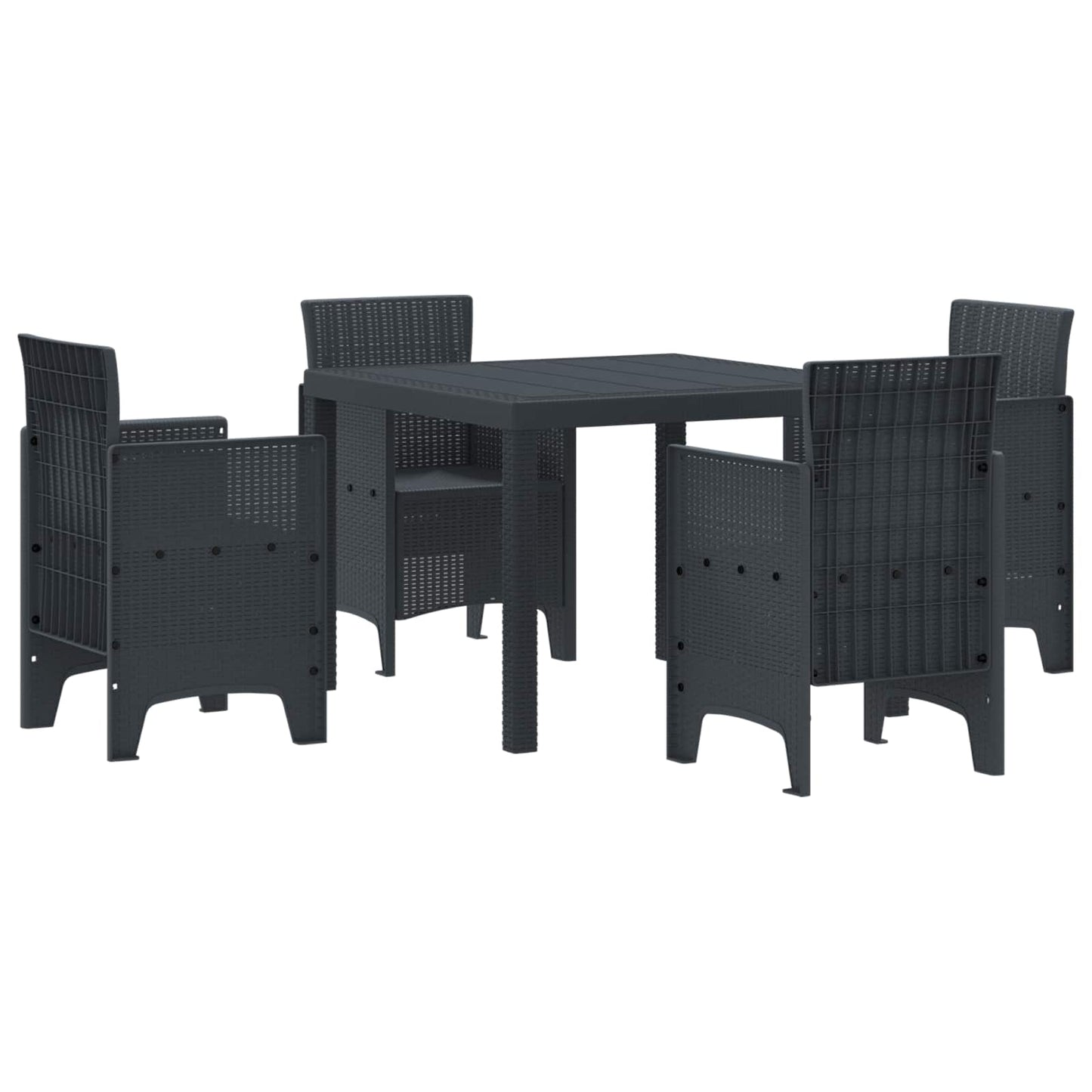 Have Spisebordssæt 5 pcs Antracit Polypropylen