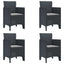 Have Spisebordssæt 5 pcs Antracit Polypropylen