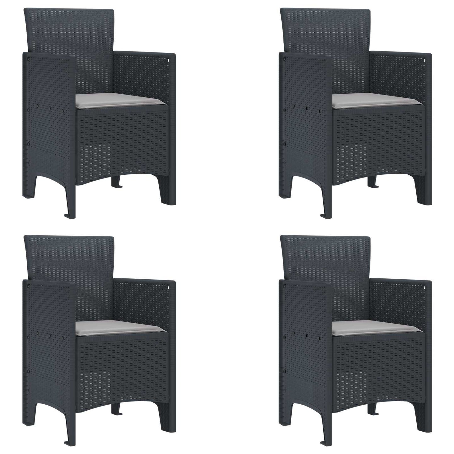 Have Spisebordssæt 5 pcs Antracit Polypropylen