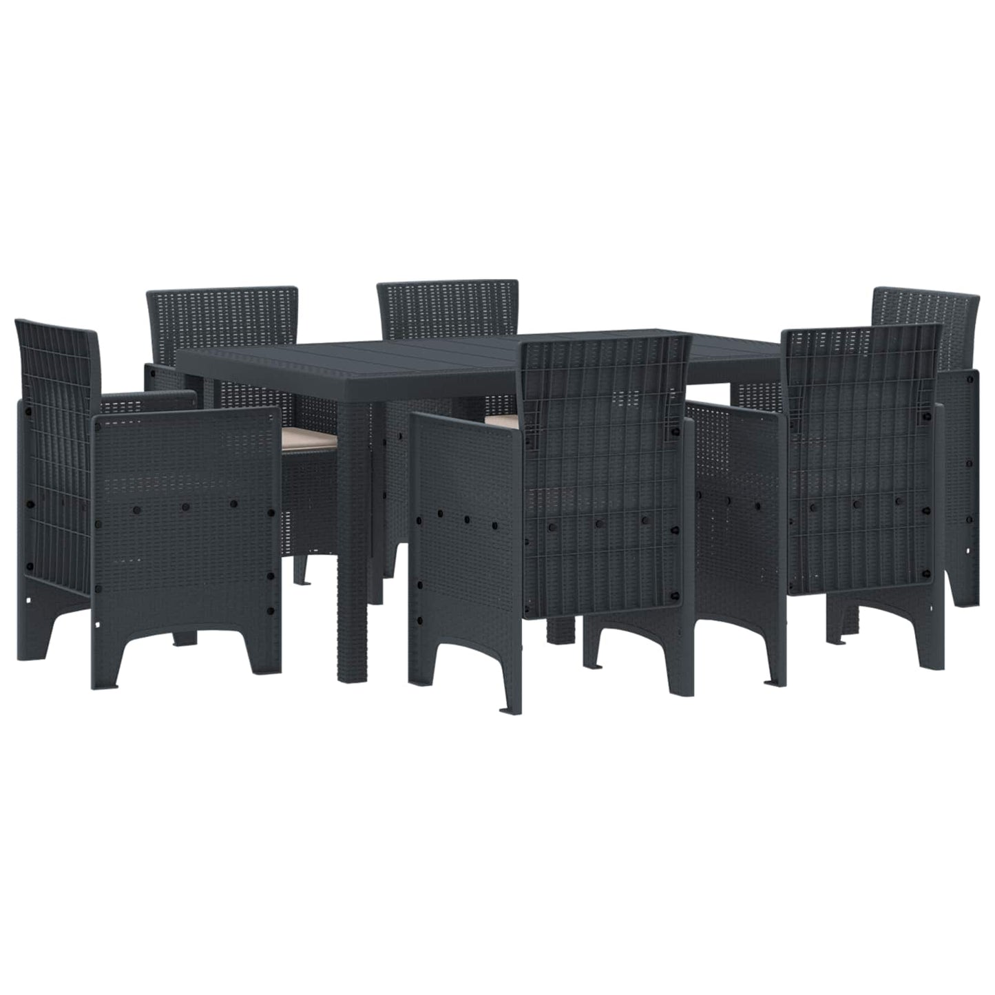 Have Spisebordssæt 7 pcs Antracit Polt rattan