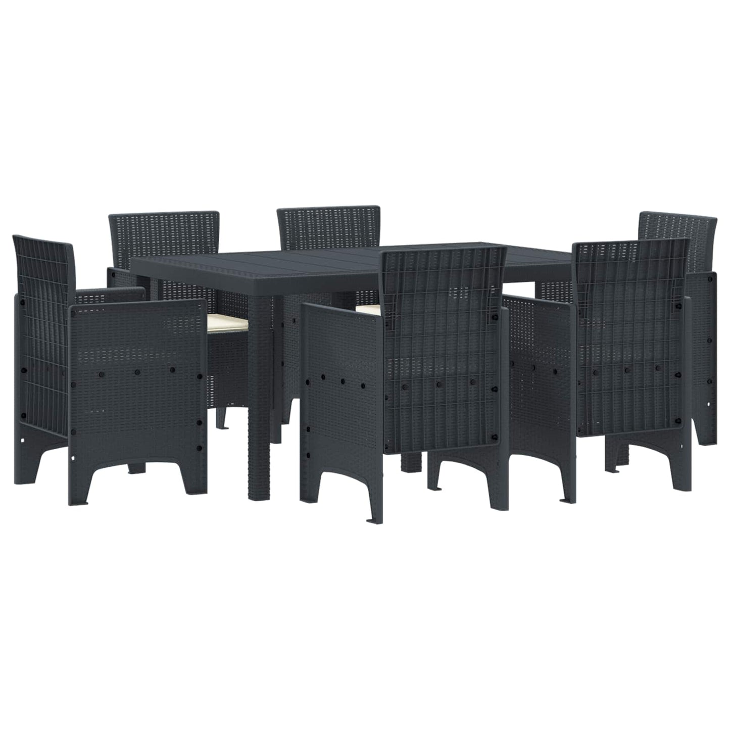 Have Spisebordssæt 7 pcs Antracit Polt rattan
