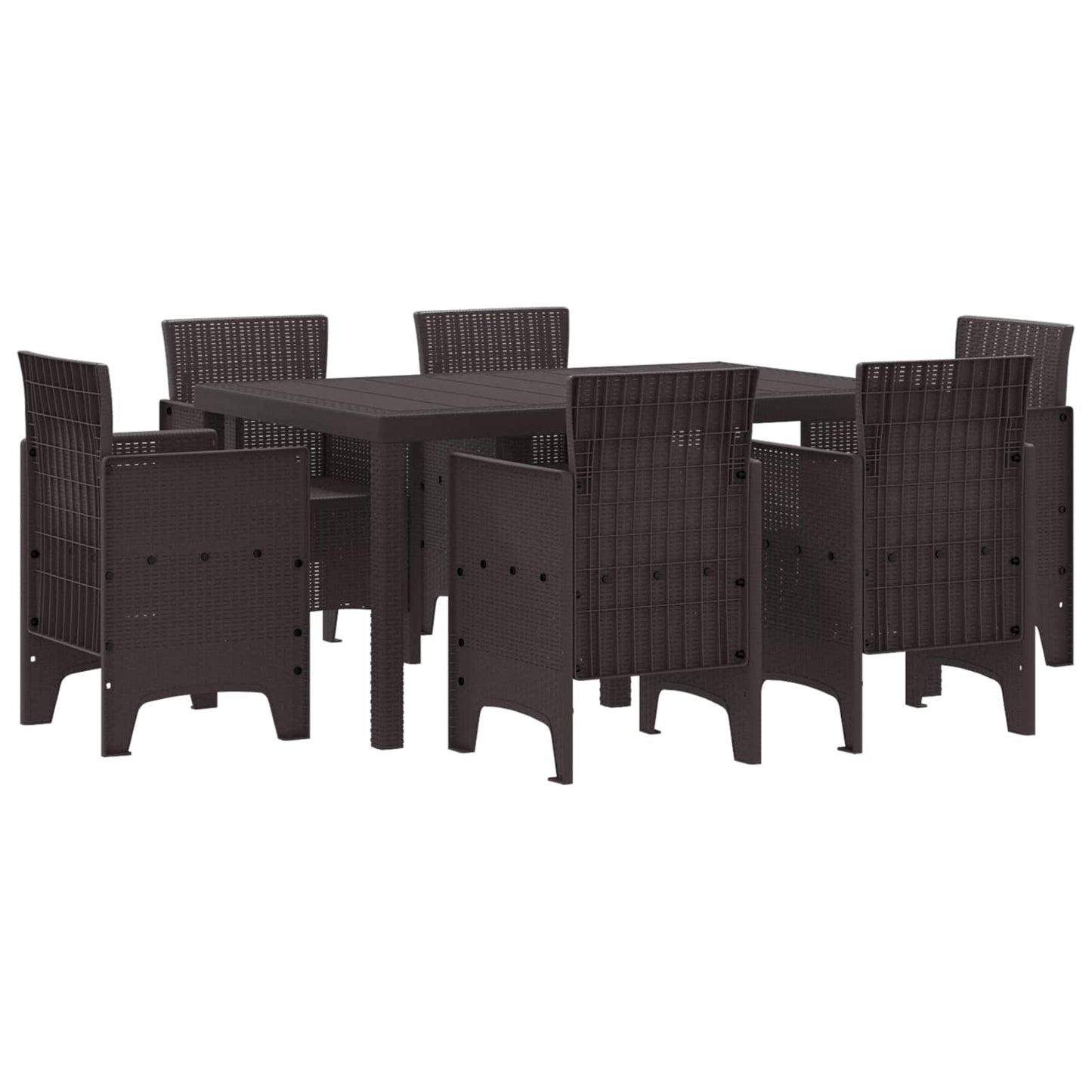 Have Spisebordssæt 7 pcs Brun Polt rattan