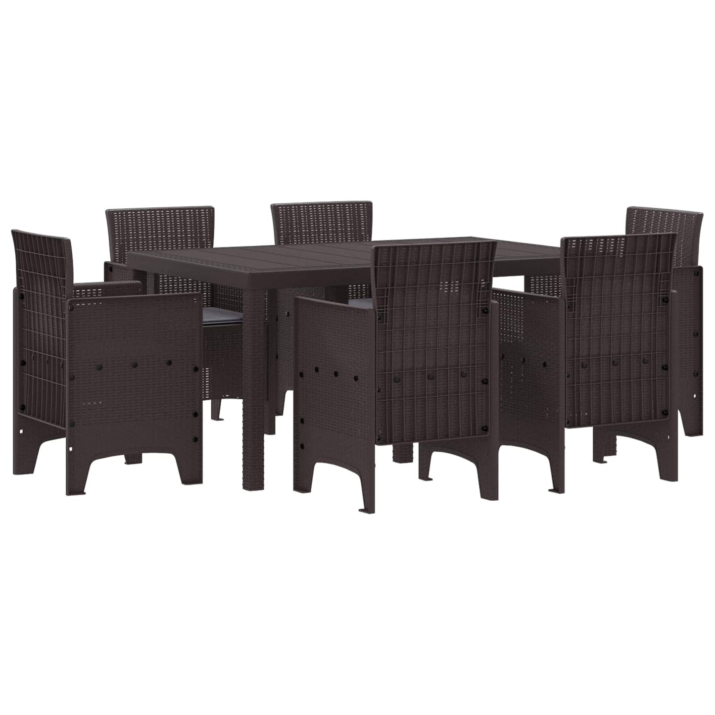 Have Spisebordssæt 7 pcs Brun Polt rattan