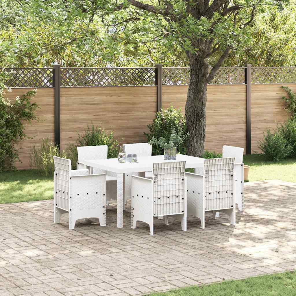 Have Spisebordssæt 7 pcs Hvid Polt rattan
