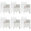 Have Spisebordssæt 7 pcs Hvid Polt rattan