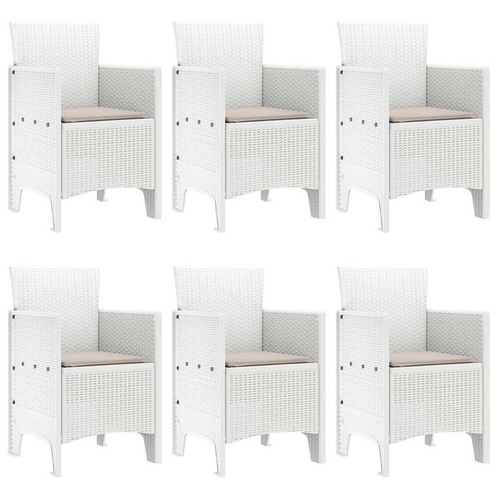 Have Spisebordssæt 7 pcs Hvid Polt rattan
