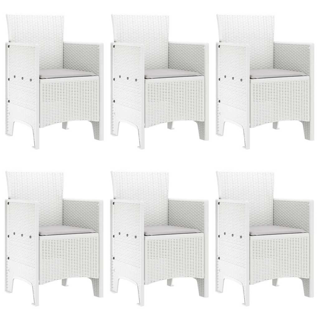 Have Spisebordssæt 7 pcs Hvid Polt rattan