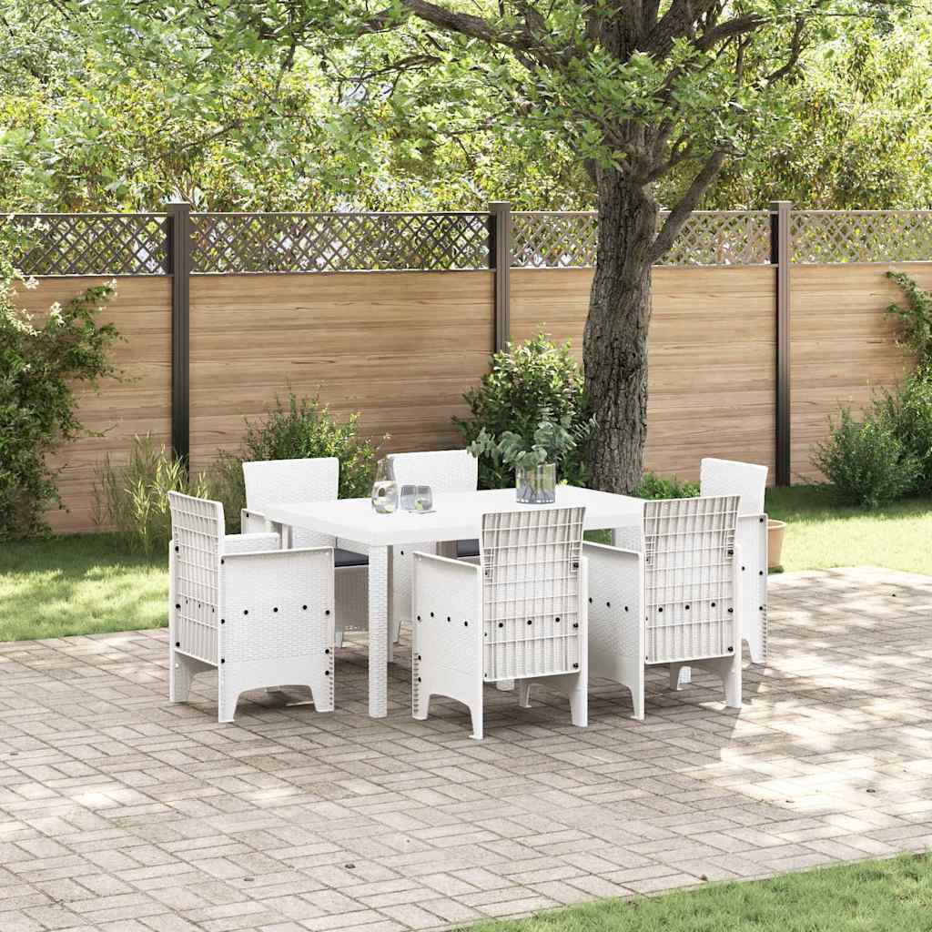 Have Spisebordssæt 7 pcs Hvid Polt rattan