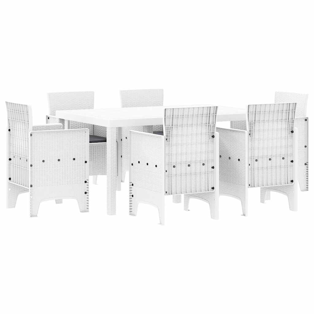 Have Spisebordssæt 7 pcs Hvid Polt rattan