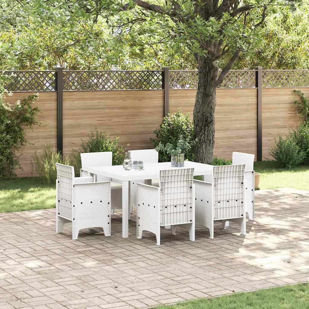 Have Spisebordssæt 7 pcs Hvid Polt rattan