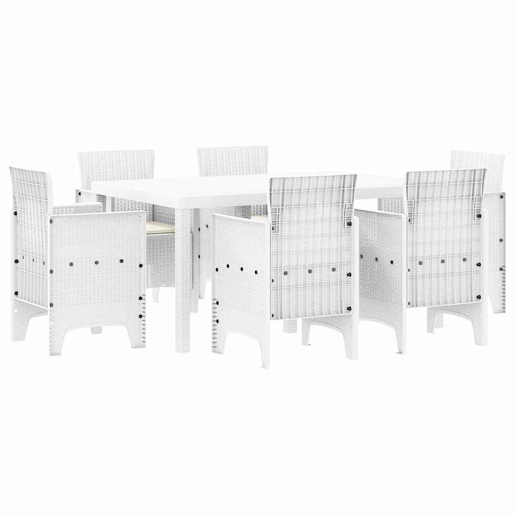 Have Spisebordssæt 7 pcs Hvid Polt rattan