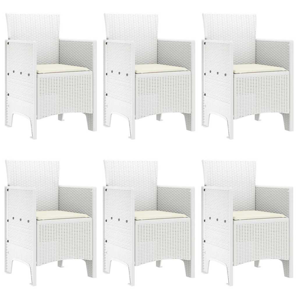 Have Spisebordssæt 7 pcs Hvid Polt rattan