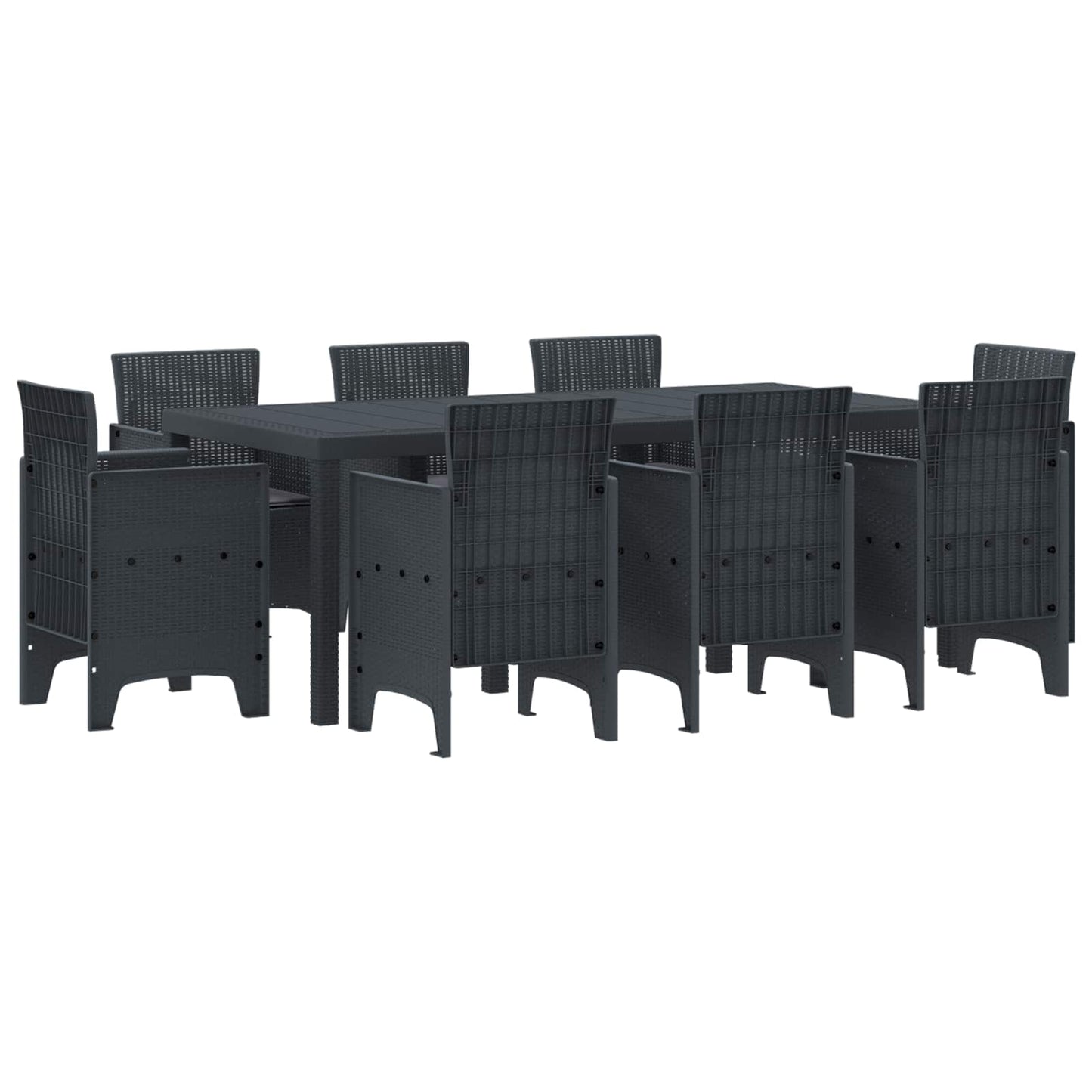 Have Spisebordssæt 9 pcs Antracit Polypropylen