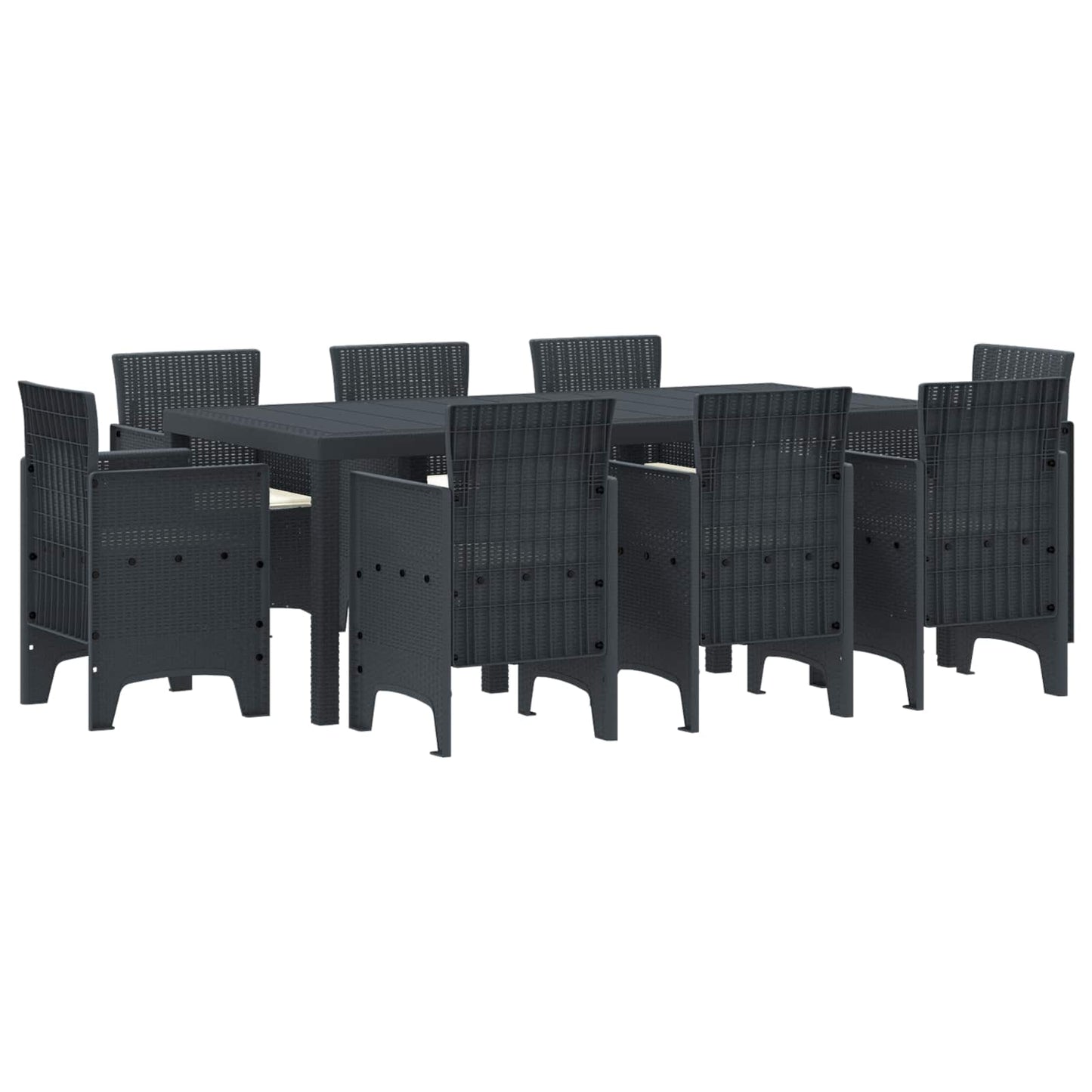Have Spisebordssæt 9 pcs Antracit Polypropylen