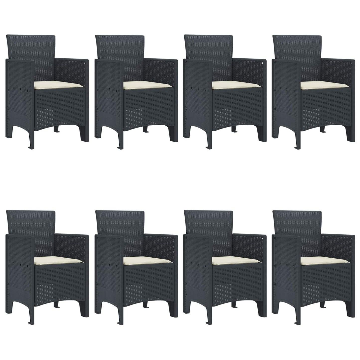 Have Spisebordssæt 9 pcs Antracit Polypropylen