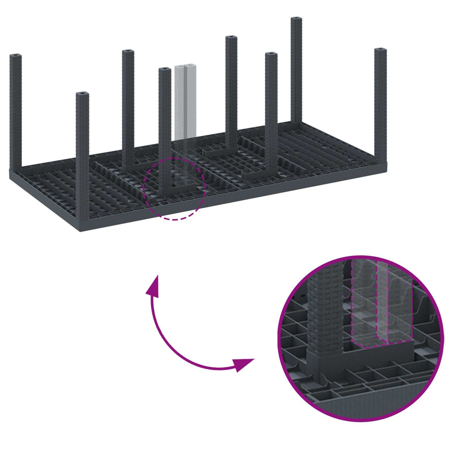 Have Spisebordssæt 9 pcs Antracit Polypropylen