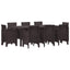 Have Spisebordssæt 9 pcs Brun Polypropylen