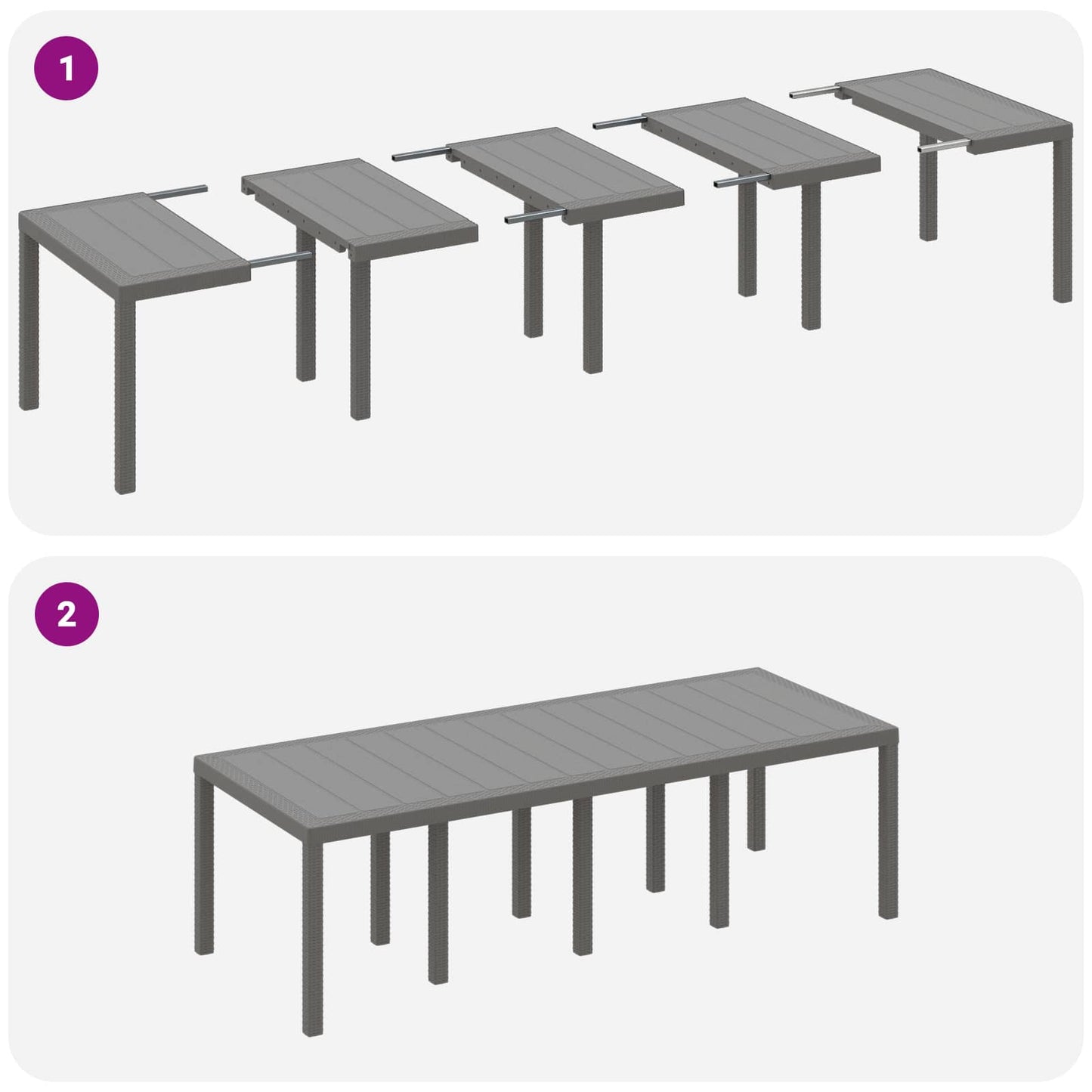 Have Spisebordssæt 9 stk. Hvid Polypropylen