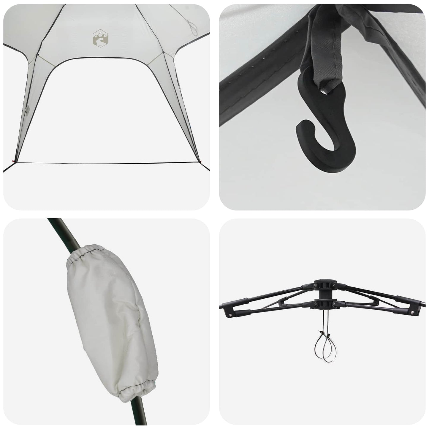 Instant telt 4-personers hurtigløsning Grå 260 x 260 x 197 cm
