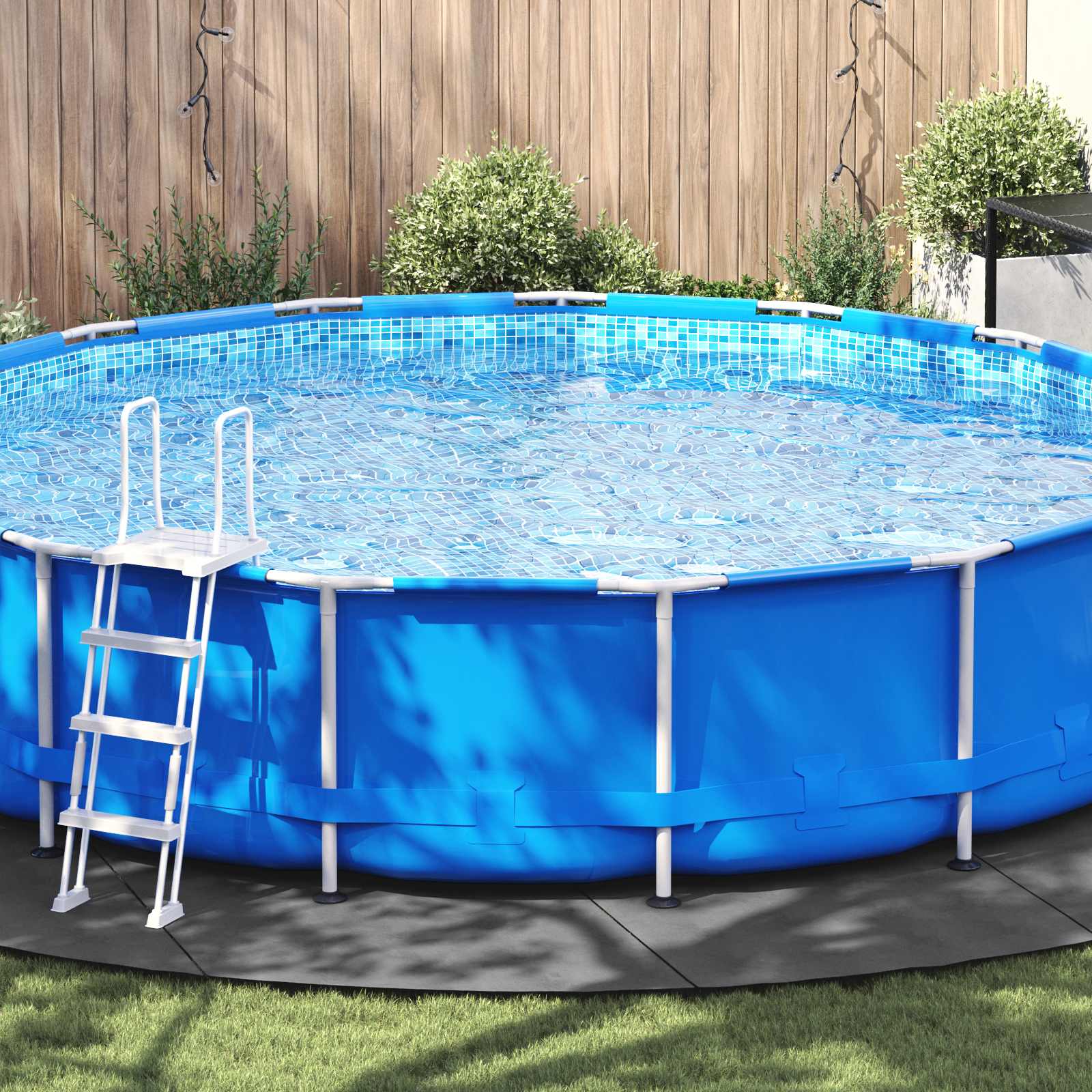 Pool Bundark Lysegrå Ø 610 cm Non-woven stof billede