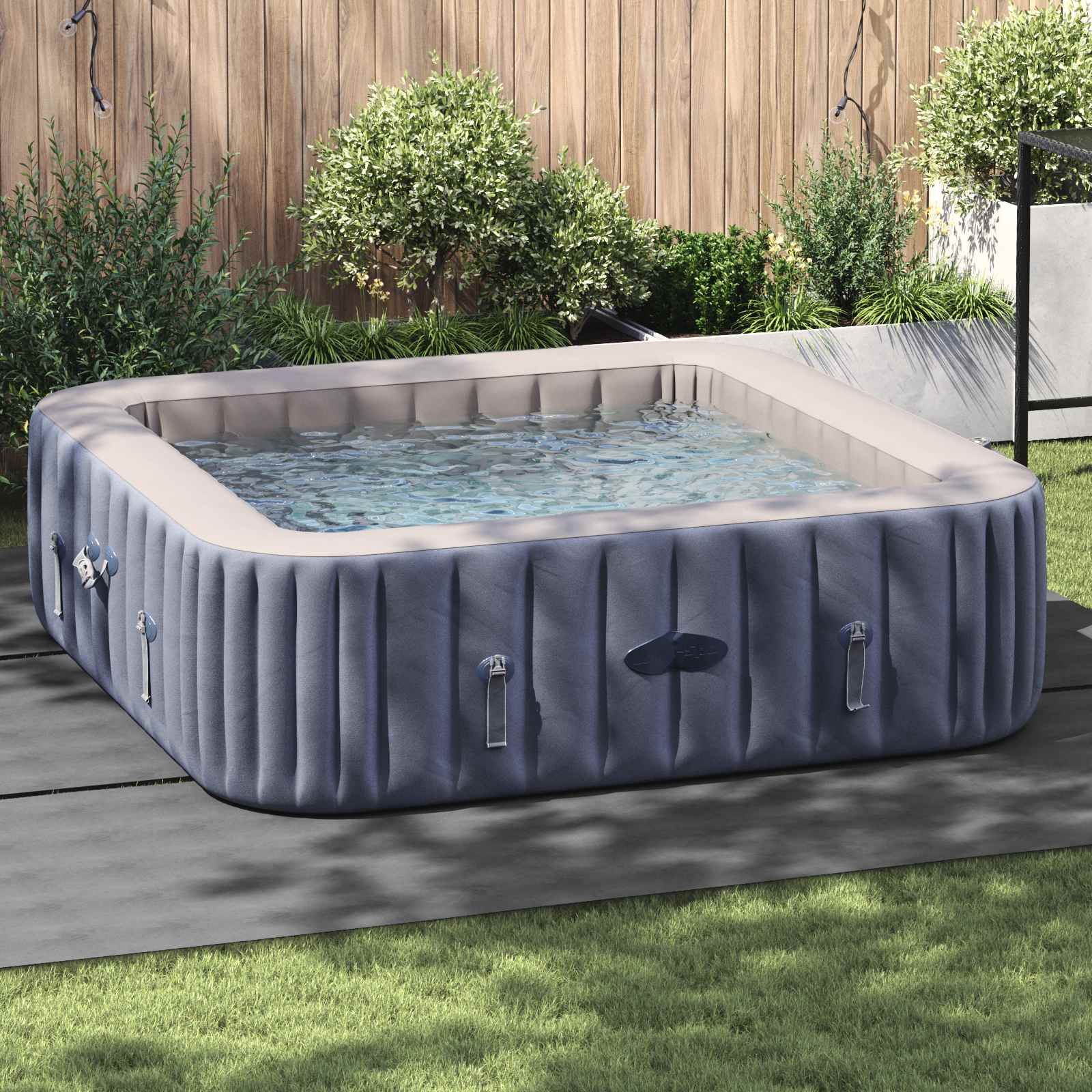 Pool Bundark 396 X 396 X 0,1 Cm Non-woven Stof - Lysegrå