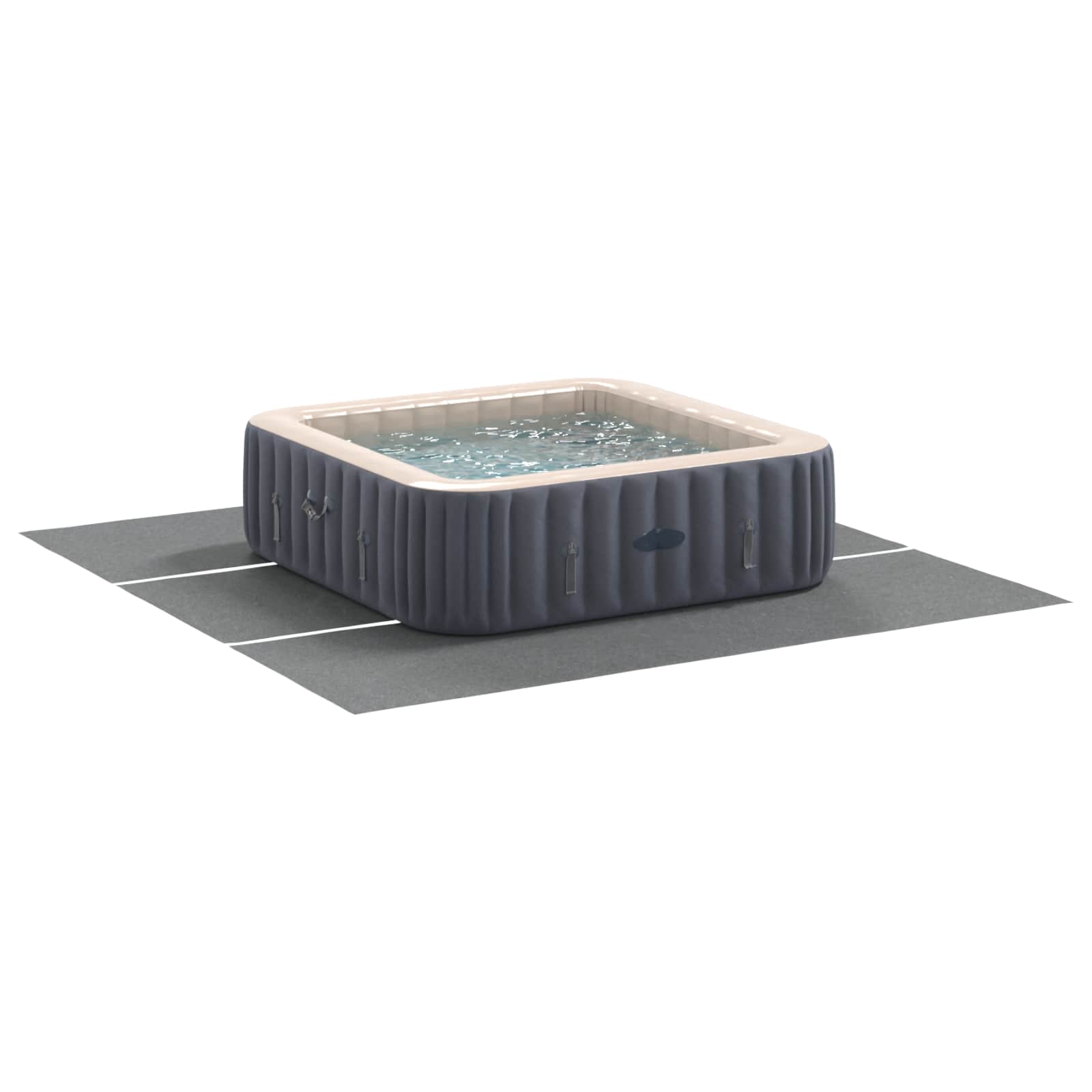 Pool Bundark Lysegrå 396 x 396 x 0,1 cm Non-woven stof billede