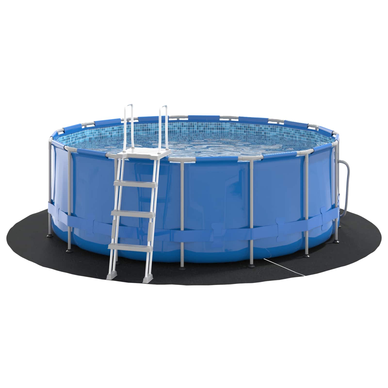 Pool Bundark Sort Ø 244 cm Non-woven stof billede