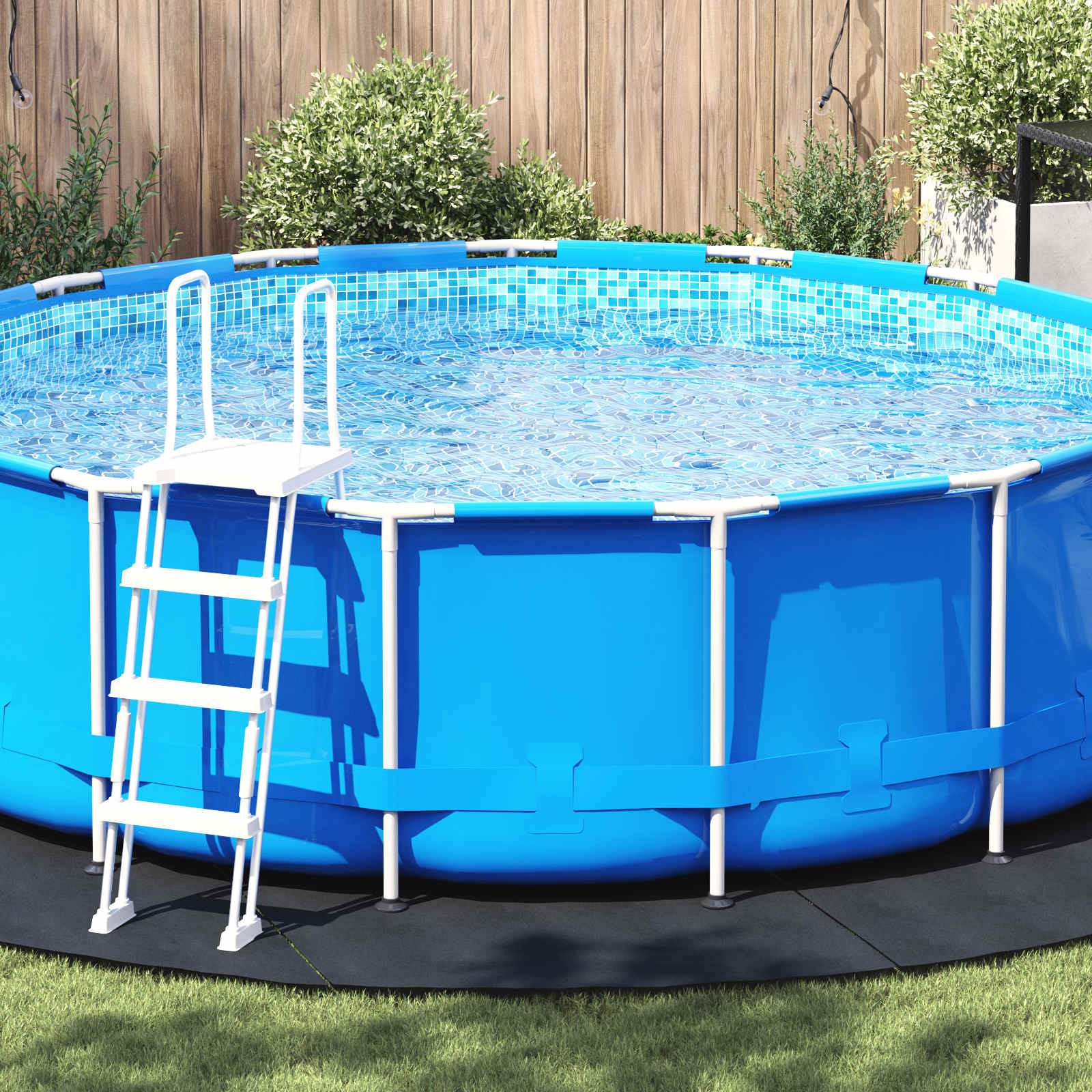 Pool Bundark Sort Ø 458 cm Polyester geotekstil