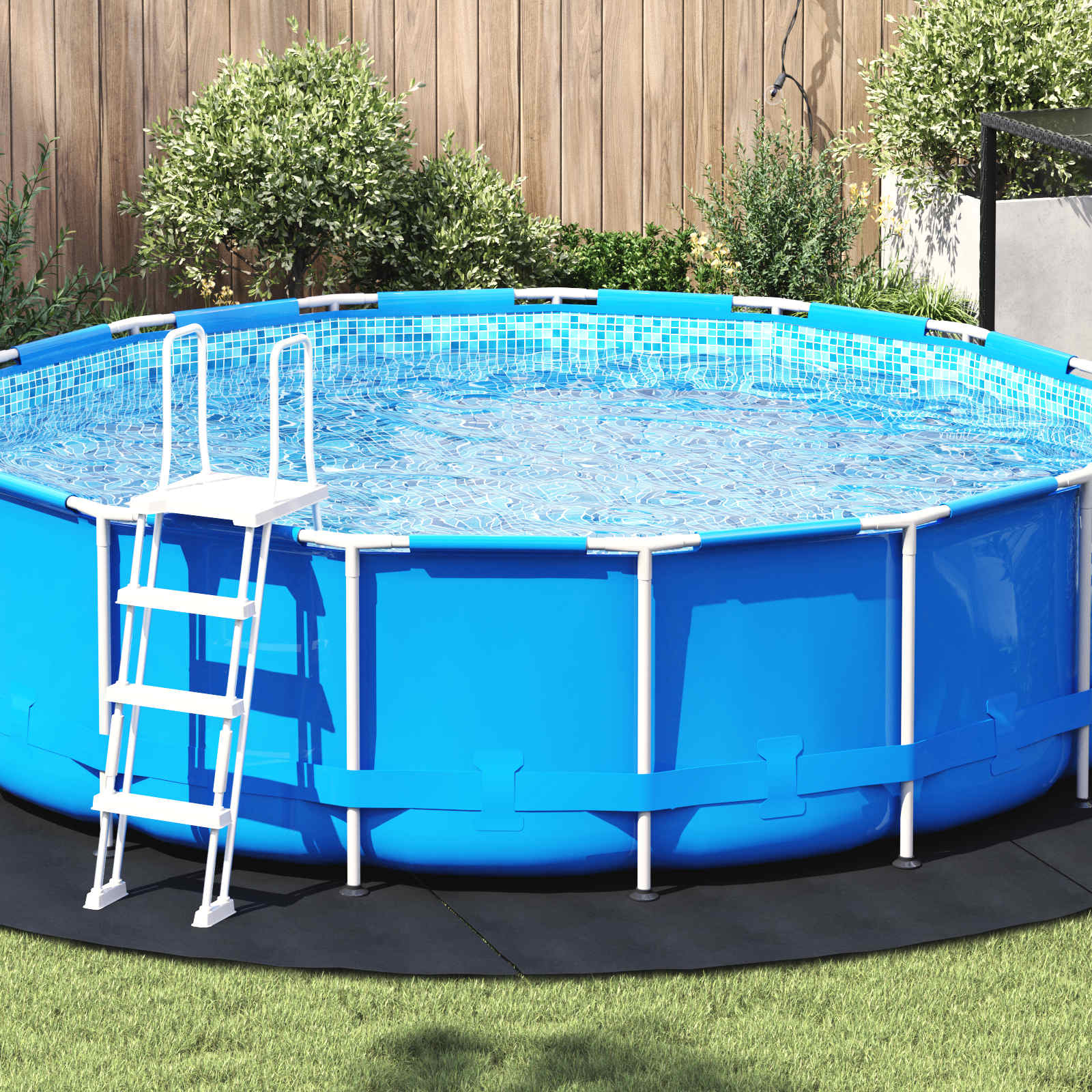 Pool Bundark Sort Ø 396 cm Non-woven stof billede