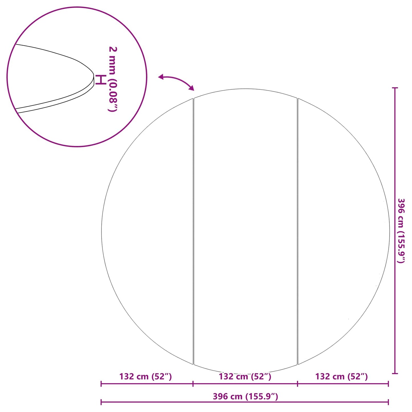 Pool Bundark Sort Ø 396 cm Non-woven stof