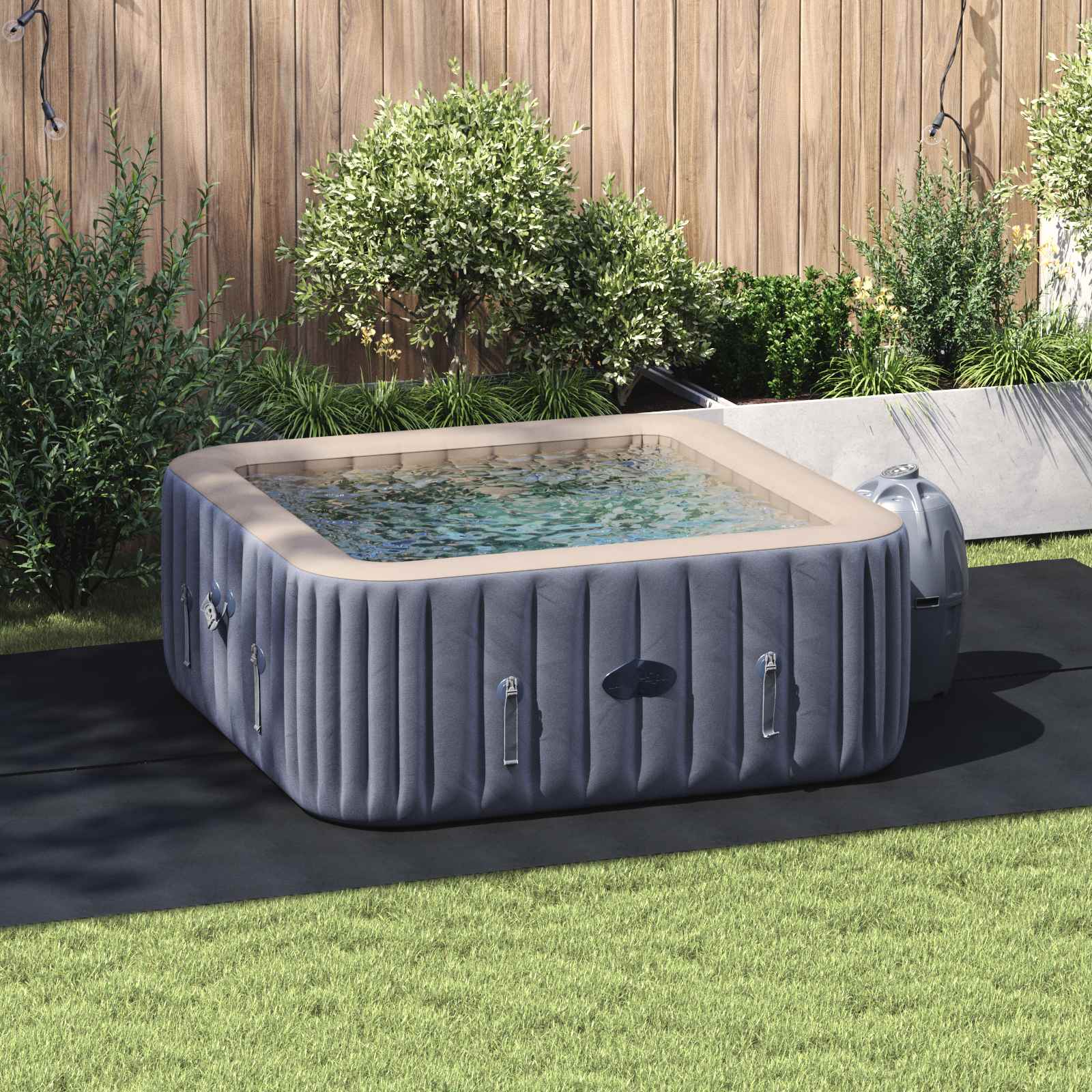 Pool Bundark Sort 420 x 220 x 0,1 cm Non-woven stof billede