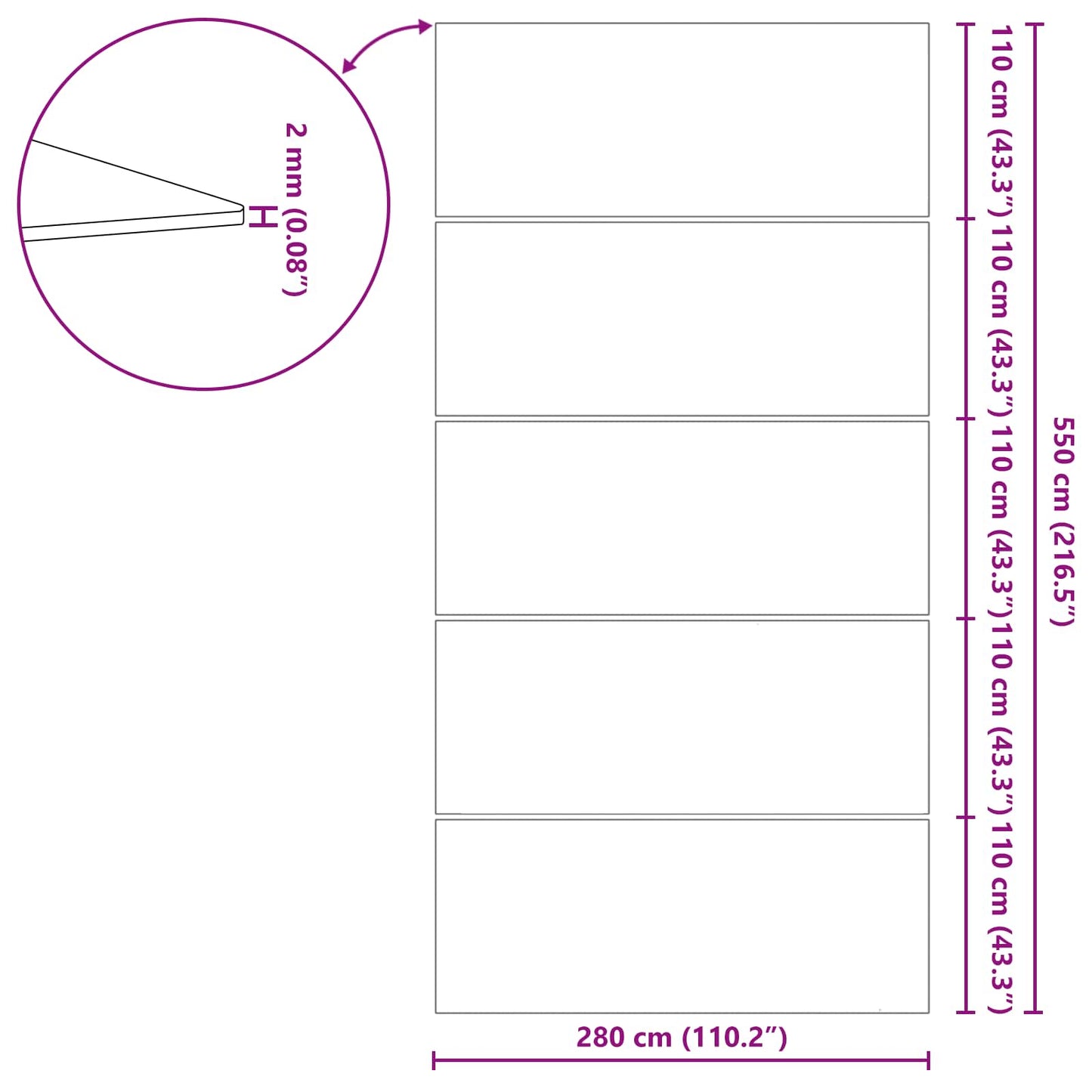 Pool Bundark Sort 550 x 280 x 0,1 cm Non-woven stof